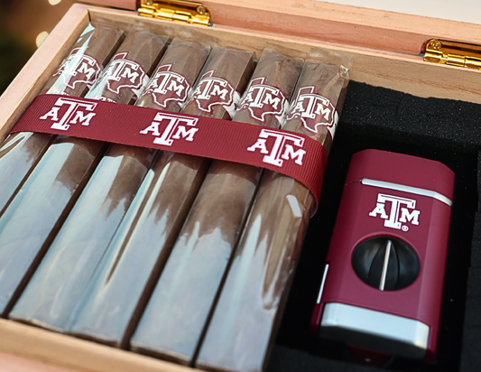 Aggie Maroon Habano Gift Set with Triple Flame Lighter